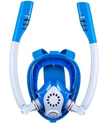 FHISD Tauchen Vollgesichtsschnorchel Sicheres Atmen 180 ° Panoramatauchen mit Trockenspitzensystem Anti-Leck-Doppelschläuche Schnorchelsets für Kinder - BWPUJ86V