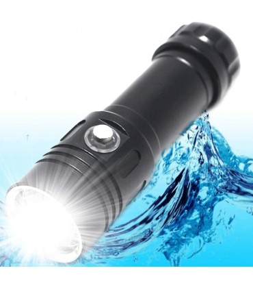 WINDFIRE Tauchlampe 8000 Lumen Tauchen Taschenlampe 4 Modi Unterwasser 100m Wasserdicht Submarine Licht mit Wiederaufladbar 1X 18650 Akku und Ladegerät - BNYILQD9