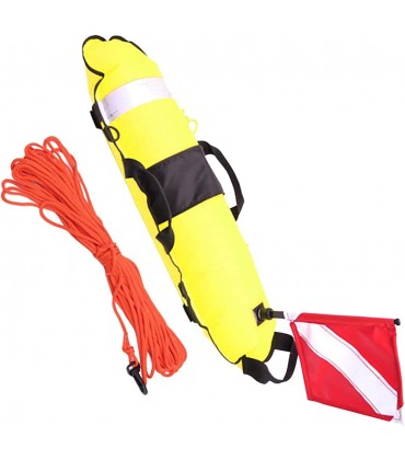 SunniMix Tauchbojen-Marker mit Tauchflaggen-Reflexstreifen-Sicherheitsausrüstung zum Schnorcheln und Angeln GELB - BXRNLHJQ