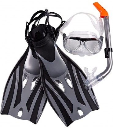 XCTLZG Unterwasser-Tauchmaske Schnorchel Anti-Fog-Brille Brille Tauchflosse Schnorchelset sichere professionelle Schwimmausrüstung schwarz M - BEJYZ9DM