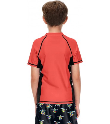 BesserBay Bademode Jungen Badeanzug Kurzarm Fit Schwimmshirt mit Top UV-Shutz UPF 50+ - BYESYQEW