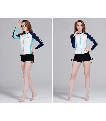 FR&RF Neoprenanzug mit Reißverschluss Sonnenschutz Swim Tops für Männer Damen Langarm Rash Guard Surfjacke,Women,M - BZYNMK77