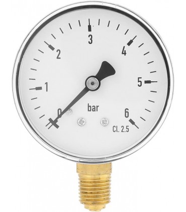 1 4"NPT Druckluft-Manometer 0-6 bar Manometer zur seitlichen Montage für Wasser-Luft-Ölmessgerät - BAAJE9VD