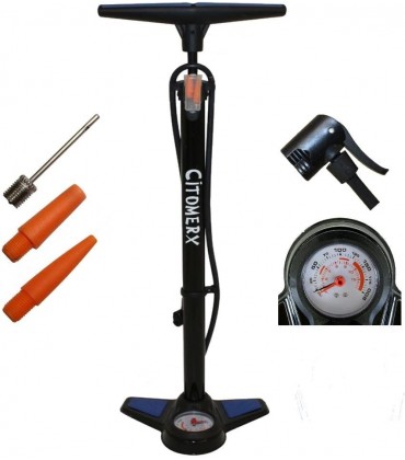 CMX Fahrrad Hochdruck Luftpumpe 12Bar Standpumpe mit Manometer für alle Ventile - BQRCDW3D