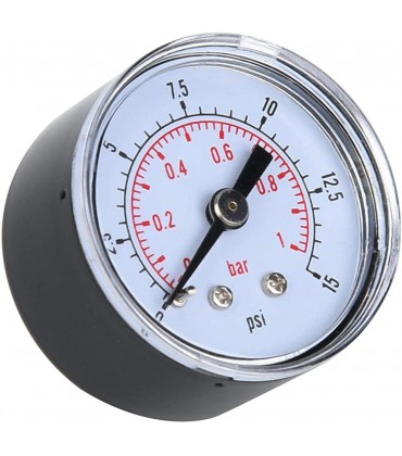 Manometer Druckmesser mechanisches Manometer für Materialien die nicht korrosiv auf Messing sind Luft-Öl-Wasser-Rückverbindung 0–15 psi 0–1 bar. - BRAHOHK9