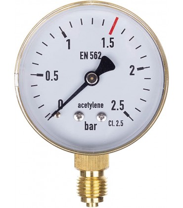 THERMIS Schweiß Manometer 404 zur Druckmessung von technischen Gasen Ausgang 0-2,5 bar Anschluss von unten - BQHKF6JK