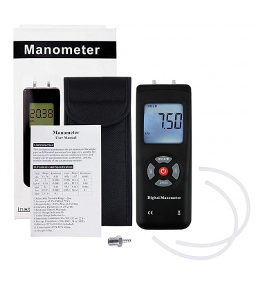 Tragbares Digitales Manometer HVAC Luftvakuum Gas Differenzdruckmesser Luftdruck-Messgerät Meter Tester 11 Einheiten mit Hintergrundbeleuchtung - BHOJIMDQ