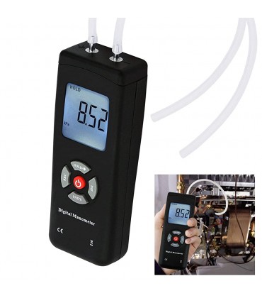 Tragbares Digitales Manometer HVAC Luftvakuum Gas Differenzdruckmesser Luftdruck-Messgerät Meter Tester 11 Einheiten mit Hintergrundbeleuchtung - BHOJIMDQ