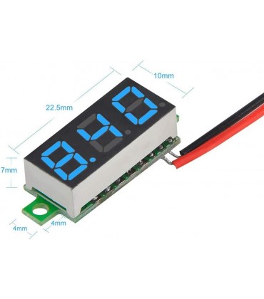YIXISI 4 Stück 0,28 Zoll Mini Digital Voltmeter LED-Anzeige Voltmeter Messbereich DC 2.4-30V Zwei Drähte Spannungsprüfer,Verpolungsschutz und Genaue Druckmessung Rot Gelb Grün Blau - BAJQJ3VV