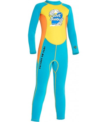 Maeau Nassanzug Kinder Tauchanzüge Einteiliger Neoprenanzug Unisex Tauchen Wetsuit UV-Schutz Schwimmanzug Badeanzug Jungen Mädchen für Wassersport-Blau-L - BWQQOA8E
