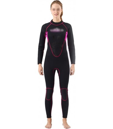 YHRJ Nassanzüge Damen 3mm Neoprenanzug Einteiliger Neopren-Schnorchelanzug Hinterer Reißverschluss aus warmem Surf-Badeanzug Color : Black-M - BCPYFA1Q