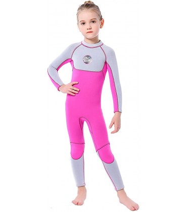 Zeraty Kids Neoprenanzug Jungen Mädchen 3mm Neopren Einteiliger Thermo-Badeanzug Ganzarm-Nassanzüge für Junior-Jugendschwimmstunden Schwimmkurse - BACCSVKM