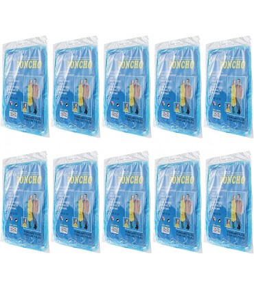 GEWZYS 10 Stück tragbare wasserdichte Ponchos Regenponcho für Erwachsene leichter Einweg-Regen-Mac mit Kapuze für Damen und Herren blau - BCXPFJ7K