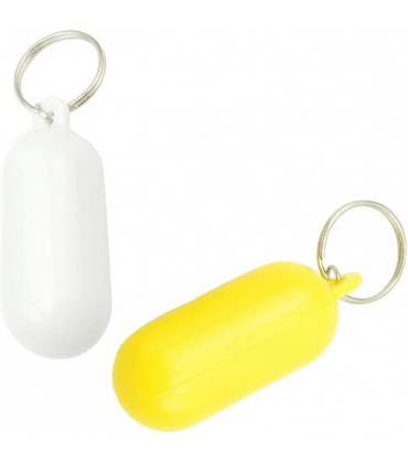 lerwliop Schwimmende Anti-verlorene ABS Sekundäre Figuration Robust leichte tragbare hellfarbene Pillen-Form-Schlüsselkette White1+Yellow1 （2pcs） - BBRMKQ3H