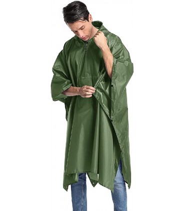 SaphiRose 3 in 1 Regenponcho mit Kapuze Wasserdicht Regenmantel Jacke für Herren Damen Erwachsene Outdoor Zeltmatte - BLEPGK49