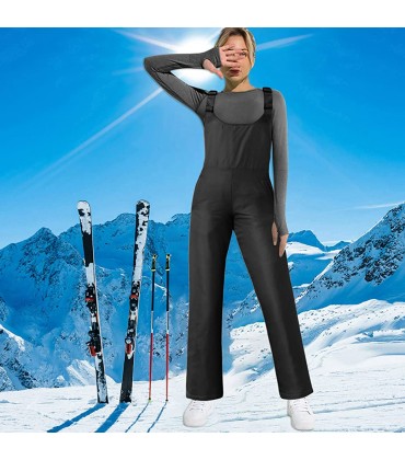 Damen Herren wasserdichte Ultraleicht Skihose Latzhose Träger Hose Overall mit Reißverschluss Isolierte Softshellhose Snowboardhose für Skifahren,Camping,Wandern - BAKPLNKH