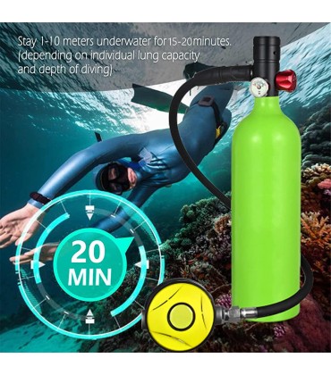 Scuba Tank Sauerstoffflasche Tauchen Scuba Diving Mini Tauchflasche Tragbare Tauchausrüstung Set Taucher Ausrüstung Mit Pumpe Atemfreiheit unter Wasser für 15 bis 20 Minuten 132 Breathe Times - BDXLMA1E