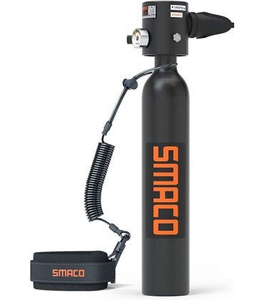 SMACO S300Plus Mini Tauchflasche Sauerstoffflasche 0.5L Taucherflasche zum Mit 15 Bis 20 Minuten Tauchen Sauerstofftank Taucher Set Tauchausrüstung Tragbare Taucher ausrüstung - BTKNC1D4