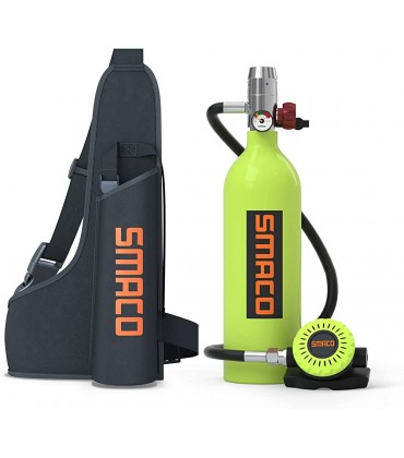 SMACO Tauchen Sauerstofftank Geeignet zum Sporttauchen 1L Mini-Tauchflasche Unterstützen Sie 15-20 Minuten Unterwasseratmung Nicht Mehr als 100 ft S400 Unterwasseratemgerät Tauchzylinder Zum Tauchen - BZDSVKE2