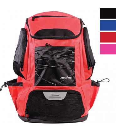 Athletico Swim Backpack Badetasche mit nassen und trockenen Fächern zum Schwimmen am Strand Camping Pooltaschen inklusive Laptoptasche rot - BUXUF53K
