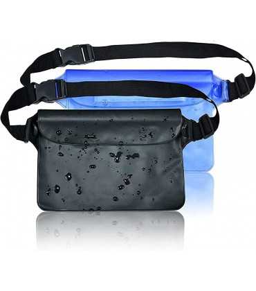 CareHabi wasserdichte Tasche mit Verstellbarem Hüftgurt wasserdichte Beutel Schwarz+Blau,2 Stück - BVWXT8B3