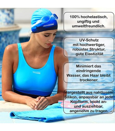 Aqua Speed Badekappe Herren | Silikon | Bademütze | Badehaube | Mehrfarbig + Aufbewahrungstasche Bunt 37 - BPDFVK14