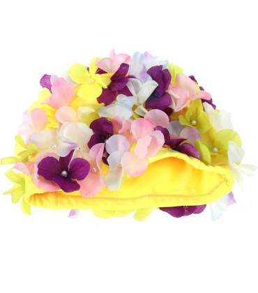 WINOMO Schwimm Kappe Floral Blütenblatt Stilvolle Schwimmen Hut Badekappen für Frauen Größe L - BDQOWM1A