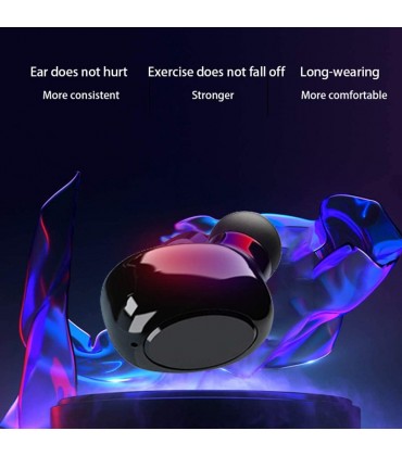 Bascar BT5.0 Kopfhörer In-Ear Wireless Kopfhörer Stereo-Ohrhörer Sport-Headset mit Mikrofon 3D Stereo-Sound Sport-Ohrhörer mit Mikrofon und Tragbarem Ladekoffer für IOS für Android - BYMMYHKA
