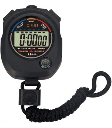 geshiglobal Professioneller Timer digitaler LCD-Chronograph Stoppuhr Sport-Wettbewerbswerkzeug schwarz - BVDCI4AQ