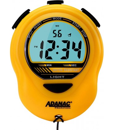 Marathon ST083013YE Adanac Digital Glow Stoppuhr Timer mit extra großem Display und Ziffern inklusive Batterie gelb - BTFTM38M