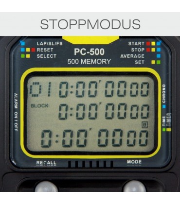 Schütt Stoppuhr PC-500 500 Memory Speicher | Uhrzeit & Datum | Dualtimer Digital Profi Stoppuhr mit Druckpunktmechanik | spritzwasserfest |Trainer - BHBFZ1EB