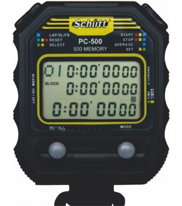 Schütt Stoppuhr PC-500 500 Memory Speicher | Uhrzeit & Datum | Dualtimer Digital Profi Stoppuhr mit Druckpunktmechanik | spritzwasserfest |Trainer - BHBFZ1EB