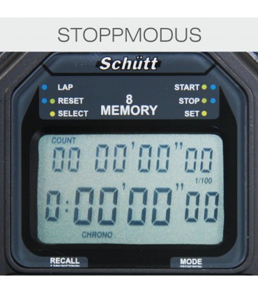 Schütt Stoppuhr PC-71 8 Memory Speicher | Timer Pacer | Digital Profi Stoppuhr mit Druckpunktmechanik | spritzwasserfest |Trainer | Sportlehrer - BYJFMQWE