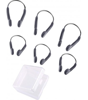 6 Stück Nasenclip Schwimmtraining Protector Nasenclips für Erwachsene Kinder Schwimmen Anfänger 2 Größen Grau - BMCZR32W