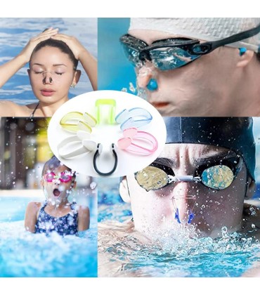 Nasenklammer zum Schwimmen mit Aufbewahrungsbox 6 Stücke Silikon Nasen Clip leicht aufsetzbar Nasenclip Protector für Kinder Erwachsene Anfänger Schwimmen - BXXXSH9M