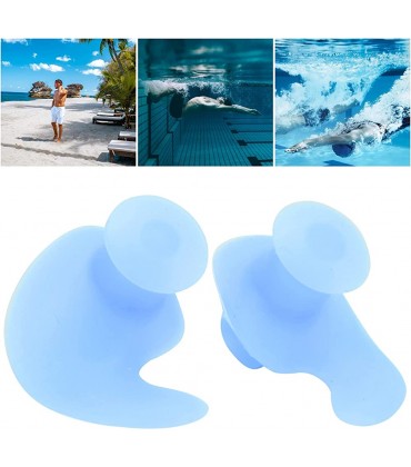 Alomejor 1 Paar Schwimm-Ohrstöpsel Wiederverwendbare Weiche wasserdichte Silikon-Ohrstöpsel für Erwachsene Schwimmtraining Swim - BEEUGKAN