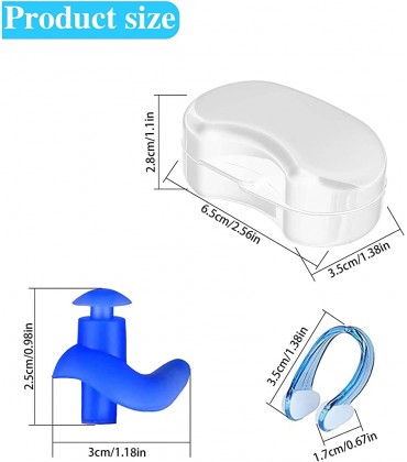 Schwimmen Ohrstöpsel mit Nasenclip,Silikon-Ohrstöpsel für Schwimmer,Wiederverwendbare Ohrstöpsel,Weiche Silikon Ohrstöpsel,Geräuschreduzierung Ohrstöpsel,Ohrstöpsel-Set 4 Stück weißer Karton - BWUEB1M8