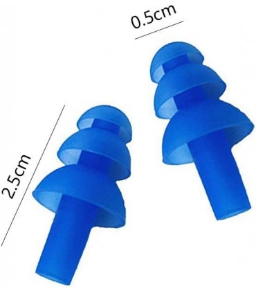 Wady Silikon-Ohrstöpsel weiche Ohrstöpsel Schwimmer flexible Ohrstöpsel zum Schwimmen Ohrstöpsel reduzieren Lärm beim Schlafen aus weichem Silikon um bequem zu sein 16 Stück blau - BKMXUVKM