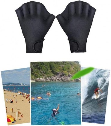 Aquatic Handschuhe Schwimmtraining Vernetzter Schwimmhandschuhe für Männer Frauen Erwachsene Kinder Aquatic Fitness Wasserkrafttraining Schwarz S - BLITZEH4