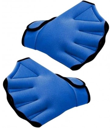 Jorzer Wasserhandschuhe Training Schwimmhandschuhe Wasserfestigkeit Aqua Handschuhe Schwimmhandpaddel Fingerloses Netz Wasser Ski -Handschuhe Blau 1 Paar - BMEEKJ9A