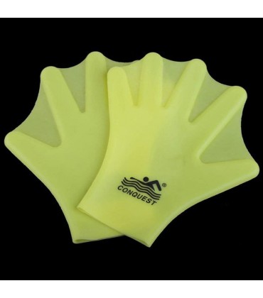 Liummrcy Netzhandschuhe Wasserhandschuhe Schwimmhandschuhe Schwimmpaddel Aquatische Finger Handflipper Für Männer Frauen Tauchen Surftraining Gelb 1pair - BBPCUKJQ