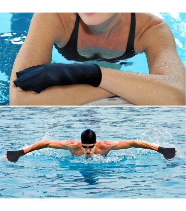 Loazyanc Wasserhandschuhe Schwimmhandschuhe Netzbett Schwimmhandschuhe Wasserfestigkeitstraining Aqua -Tauchhandschuhe zum Surfen Schwimm aquatischer Fitness Schwarz S - BRUJXH65