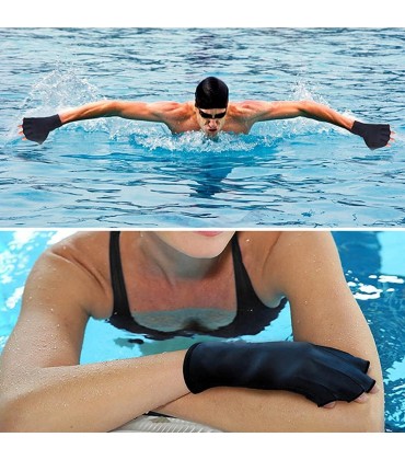 SARGE 1 Paar Aquatic Resistance Fitness-Schwimmhandschuhe; Fingerlose Wasserpaddel-Trainingshandschuhe - BTTJYDE5