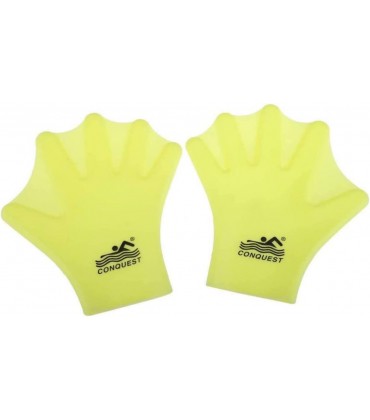 VONGLYHOO Schwimmhandschuhe Wasserhandschuhe Webbetthandschuhe Schwimmpaddel Wasserflipper für Männer für Männer Frauen Tauchen Surftraining gelb 1pair - BMFHDNWE
