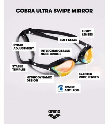 arena Unisex – Erwachsene Cobra Ultra Swipe Mr Yell-White Swim Goggles Mehrfarbig 1 - BSYJI6N1