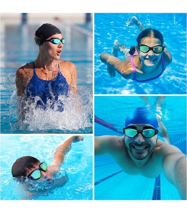 BEZZEE PRO Schwimmbrille UV-Schutz & Antibeschlag Taucherbrille mit Etui Kein Auslaufen & Verstellbare Silikon Riemen Schwimmbrillen für Erwachsene Herren Damen und Jugendliche zum Schwimmen - BQACIHAH