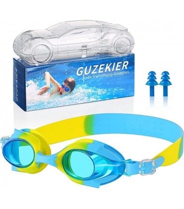 Guzekier Schwimmbrille | taucherbrille Kinder 3 4 5 6 jahre Silikon Swimming Goggles Junior für Jungen Mädchen mit Automodell Brillenetui Verstellbar UV-Schutz Anti-Fog Beschichtung Unisex - BDZDV8DN
