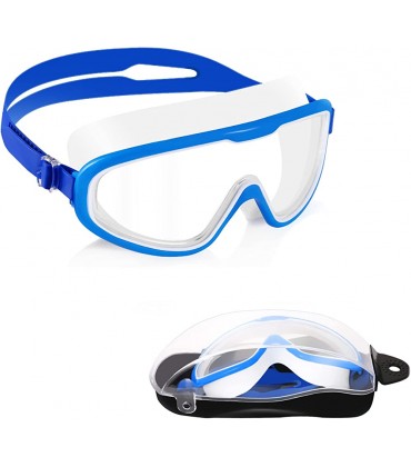 Schwimmbrille Schwimmbrille mit großem Sichtfeld verstellbares Silikonband beschlagfrei UV-Schutz geeignet für Training und Freizeit am Strand Unisex-Taucherbrille für Erwachsene und Kinder - BQMGY296