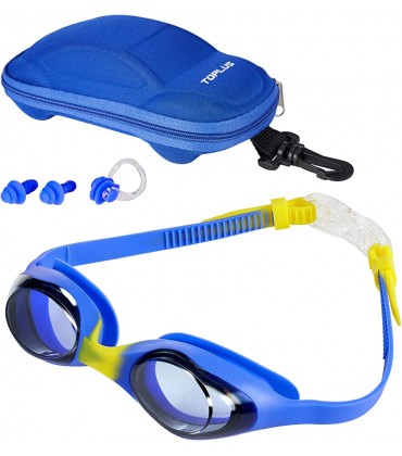 TOPLUS Schwimmbrille Schwimmmaske Kinderbrille Schutzbrille Kinderschwimmbrille Antibeschlag Auslaufsichere Kinderbrille zum Schwimmen Unisex Jugend Swimming Goggles mit Tragbare Tasche … - BODWHH78