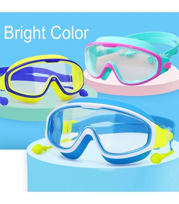 Unisex Schwimmbrille für Kinder 3-12 Jahre Taucherbrille Kinder Swimming Goggles Profi Schwimmbrillen für Kinder mit Ohrstöpsel Mitgeliefert Verstellbares Silikonband Schnorchelmaske für Kinder - BZMSA4H4